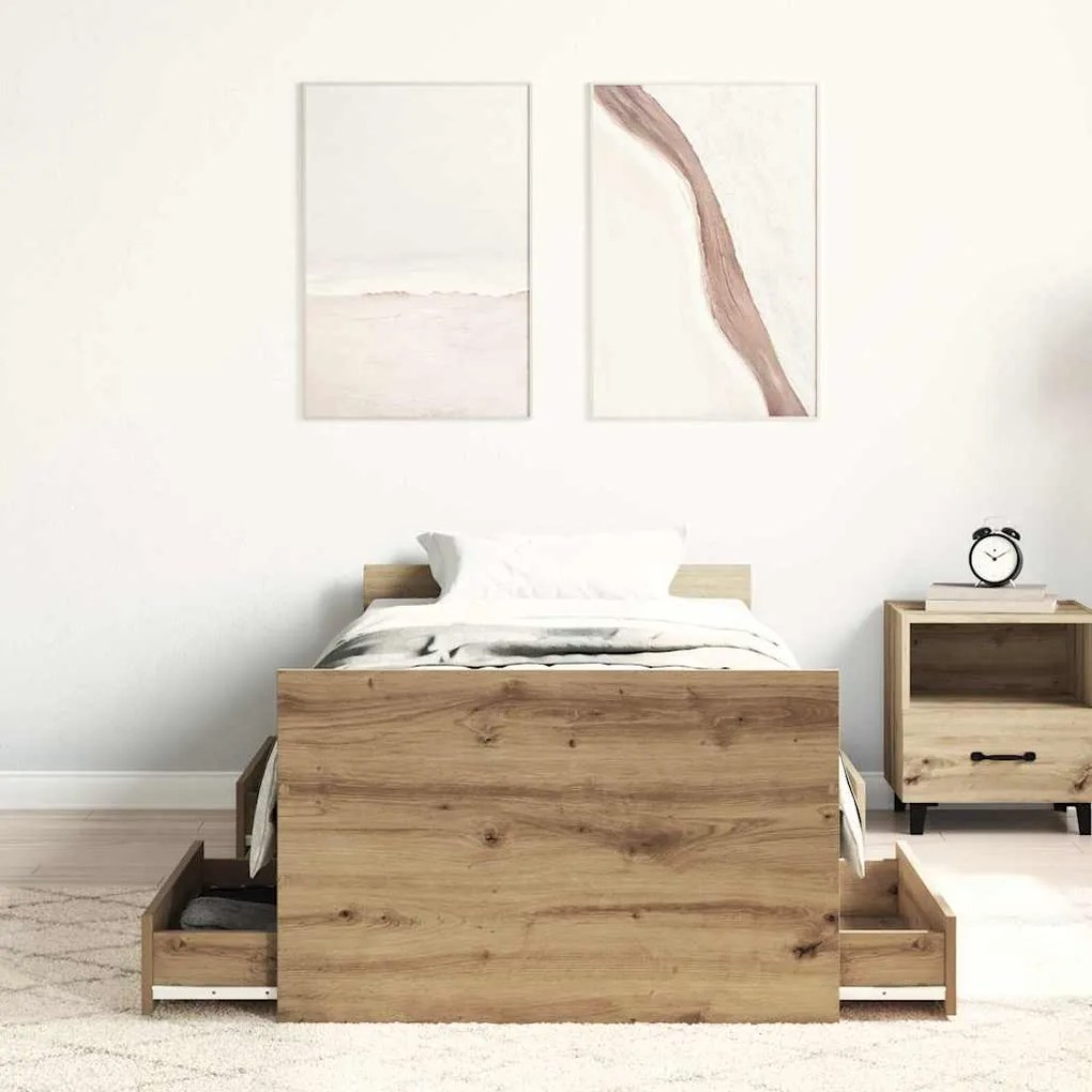 Estrutura de cama sem colchão 90x200cm derivados de madeira