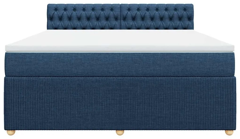 Cama com molas/colchão 180x200 cm tecido azul