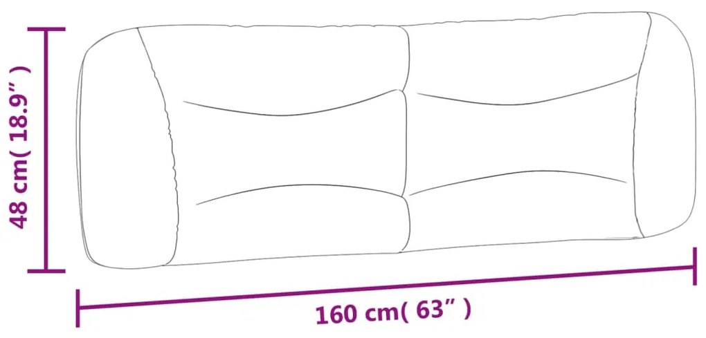 Almofadão de cabeceira 160 cm couro artificial cappuccino