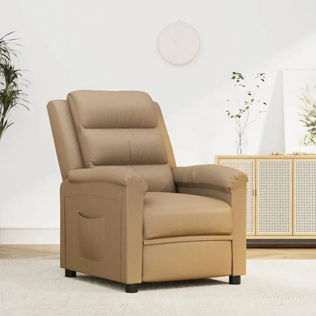 vidaXL Poltrona reclinável couro artificial cor cappuccino