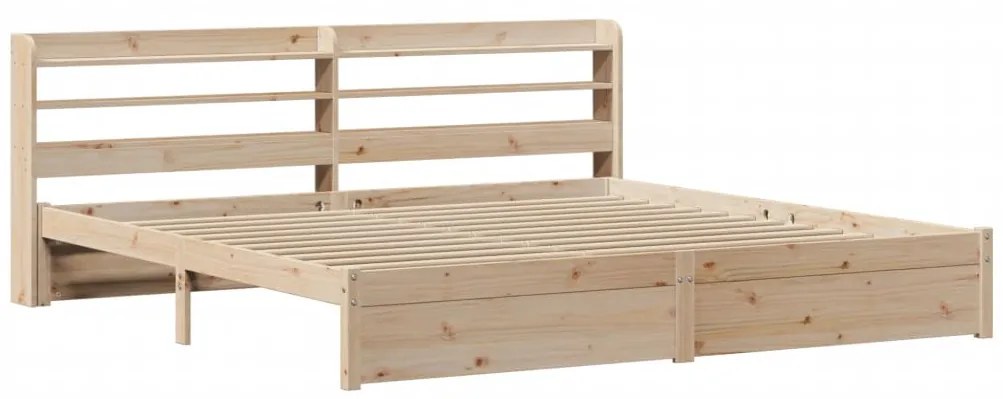 Estrutura de cama com cabeceira 200x200 cm pinho maciço