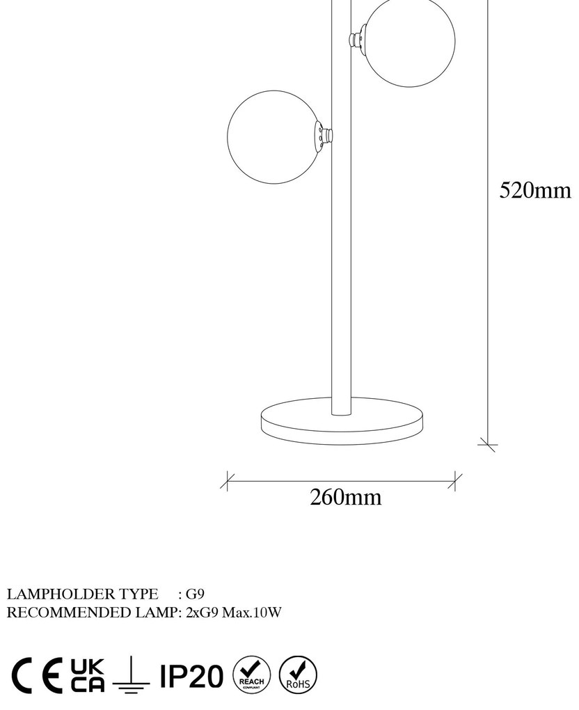 Candeeiro de Mesa Domino – Preto e Branco – 26 x 18 x 52 cm