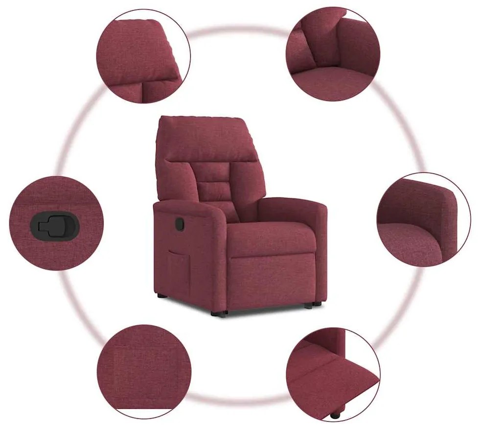 Poltrona reclinável elevatória tecido vermelho tinto