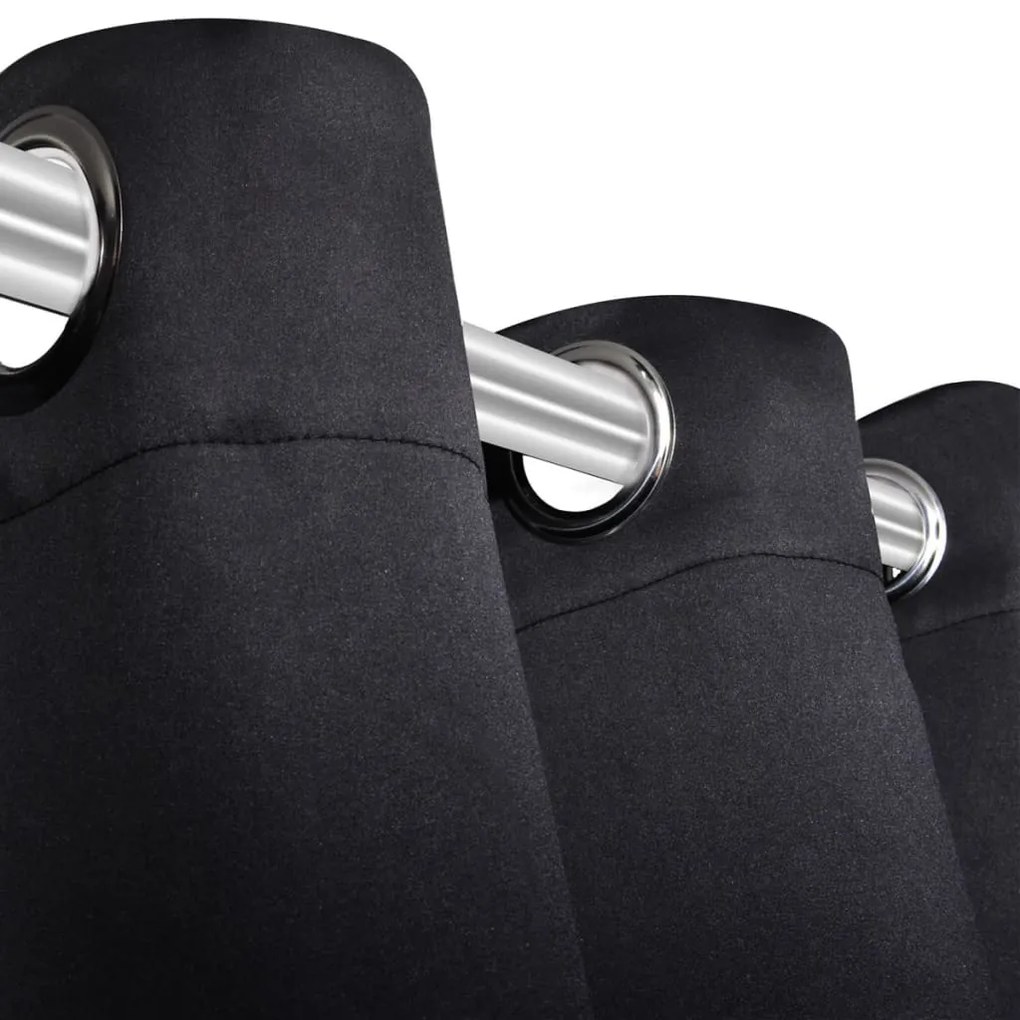 Cortinas blackout com ilhós de metal 270x245 cm preto