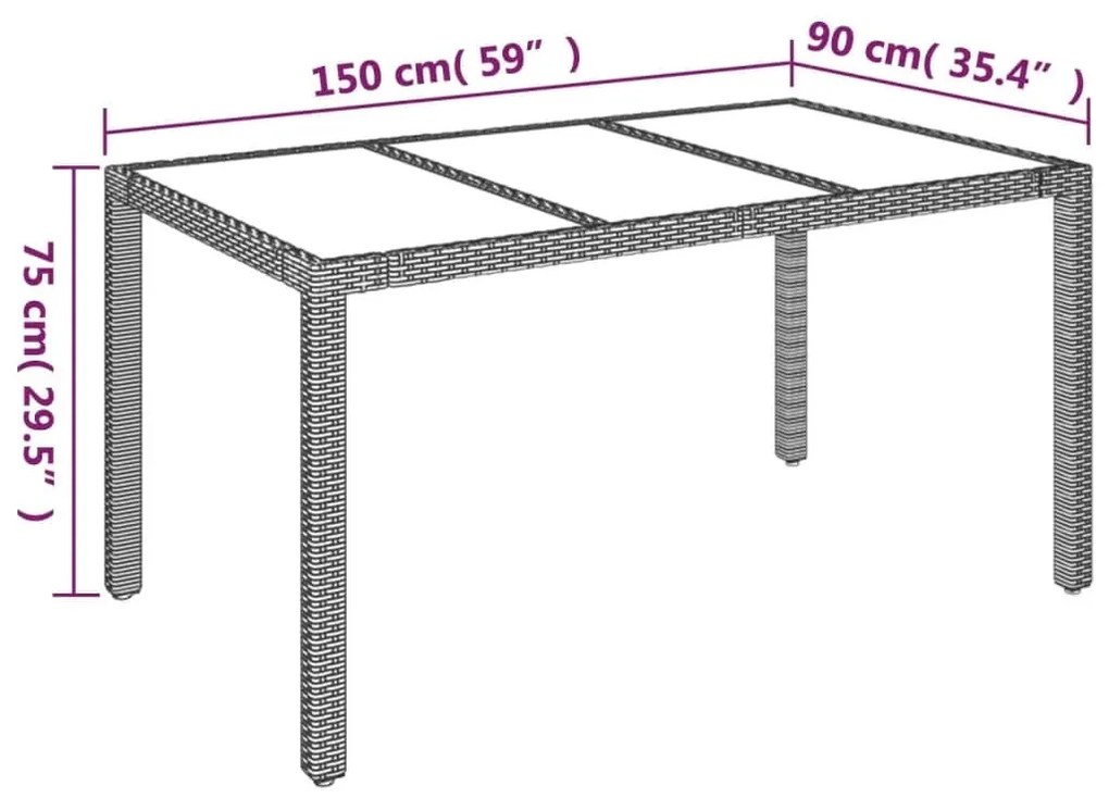 5 pcs conjunto de jantar p/ jardim c/ almofadões vime PE cinza