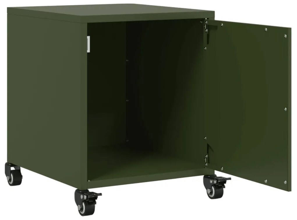 Mesa de cabeceira 36x39x43,5 cm aço verde-azeitona