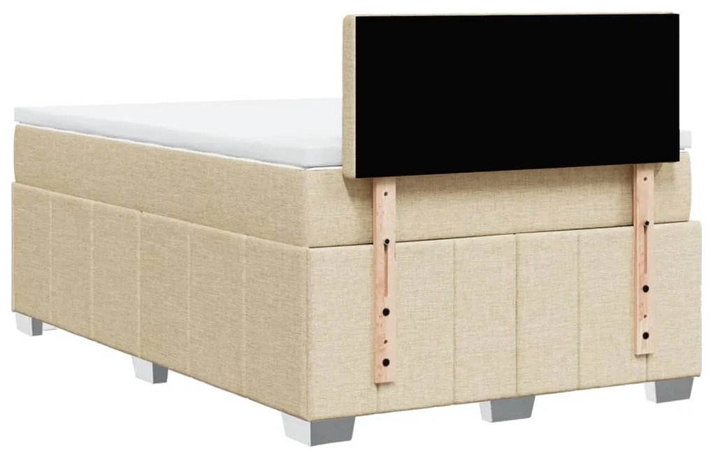 Cama boxspring com colchão 120x190 cm tecido cor creme