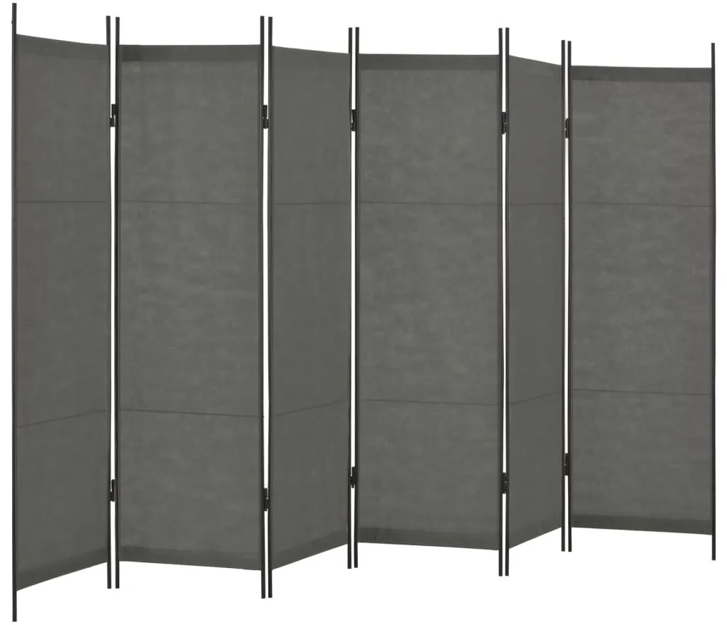 vidaXL Divisória de quarto com 6 painéis 300x180 cm antracite