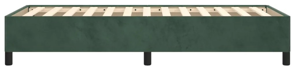 Estrutura de cama sem colchão 100x200 cm veludo verde-escuro