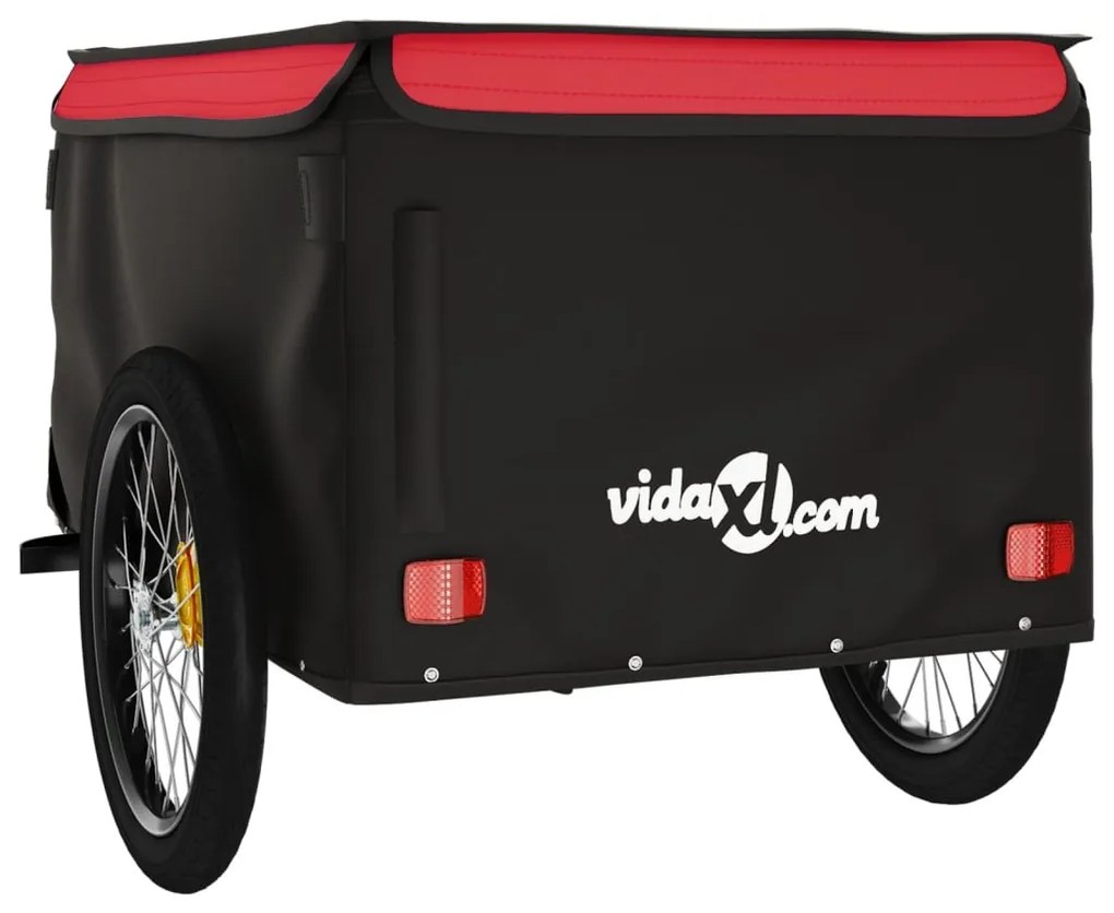 Reboque para bicicleta 45 kg ferro preto e vermelho