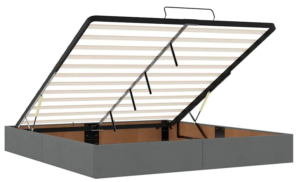 Estrutura de cama otomana com colchão 180x200cm cinzento escuro