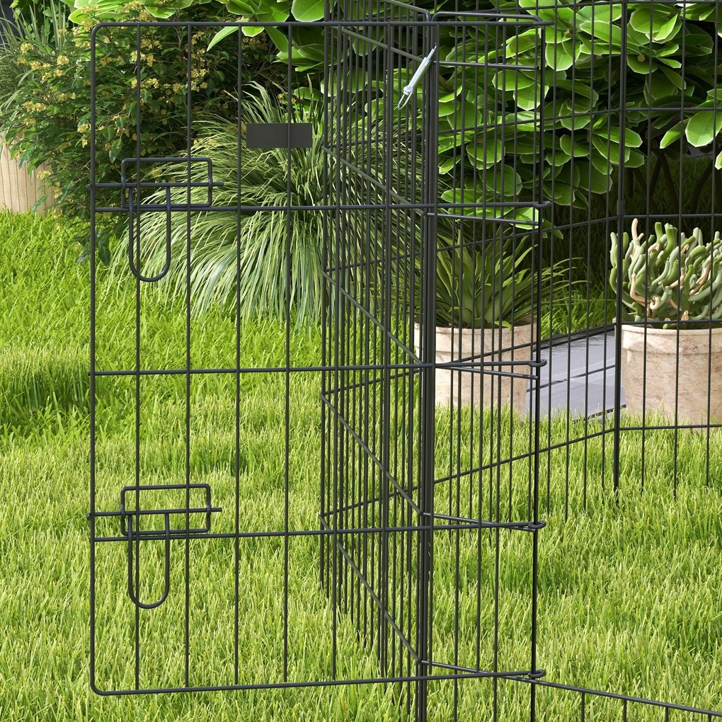 PawHut Parque para Cães 8 Painéis 76x61cm Dobráveis Gaiola Metálica pa