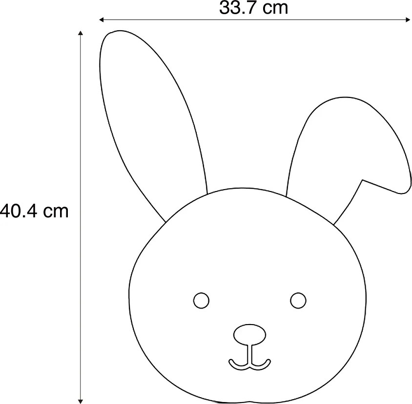 Candeeiro de parede infantil bege com LED regulável em 3 níveis - Benny the Bunny