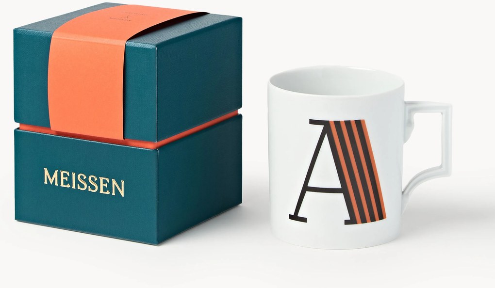 Westwing x MEISSEN, Caneca artesanal com motivo decorativo Initials