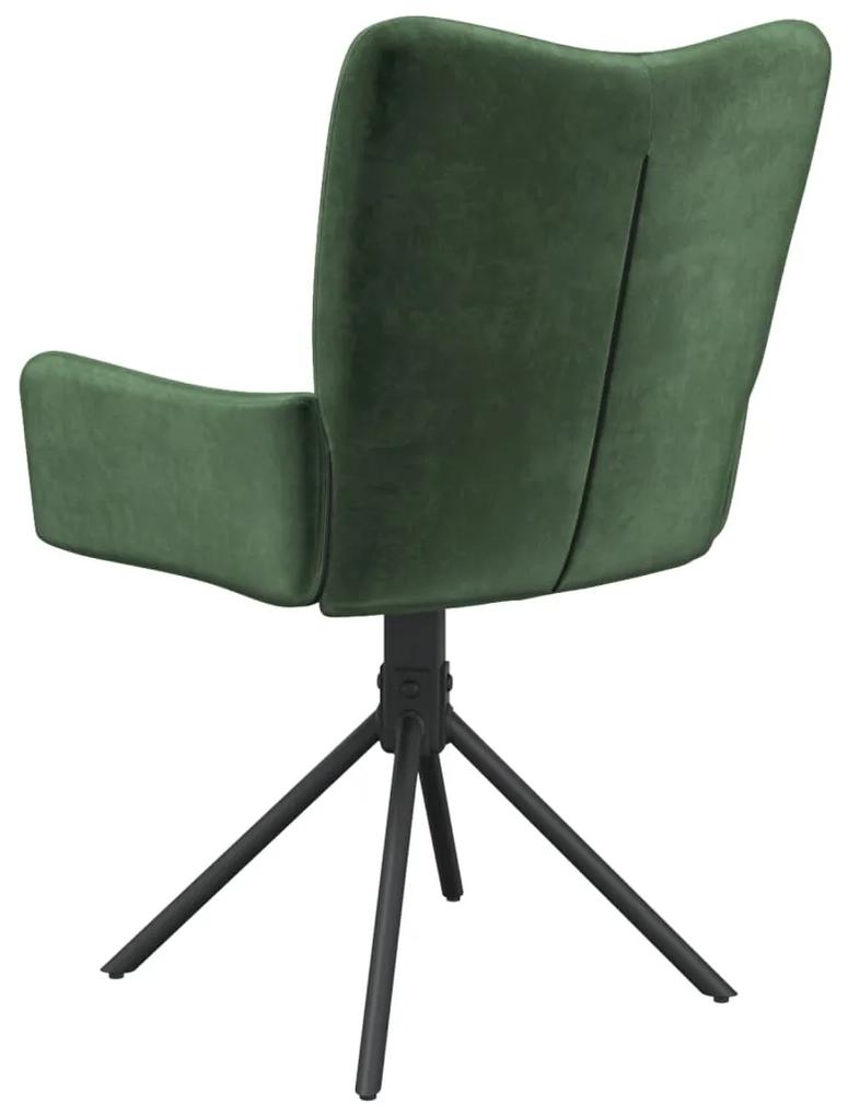 Cadeiras de jantar giratorias 2 pcs veludo verde-escuro