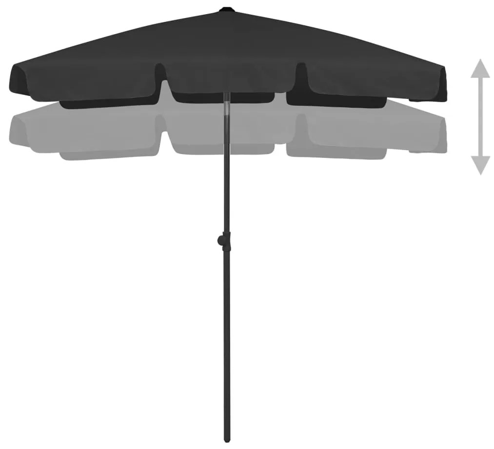 Guarda-sol de praia 180x120 cm preto