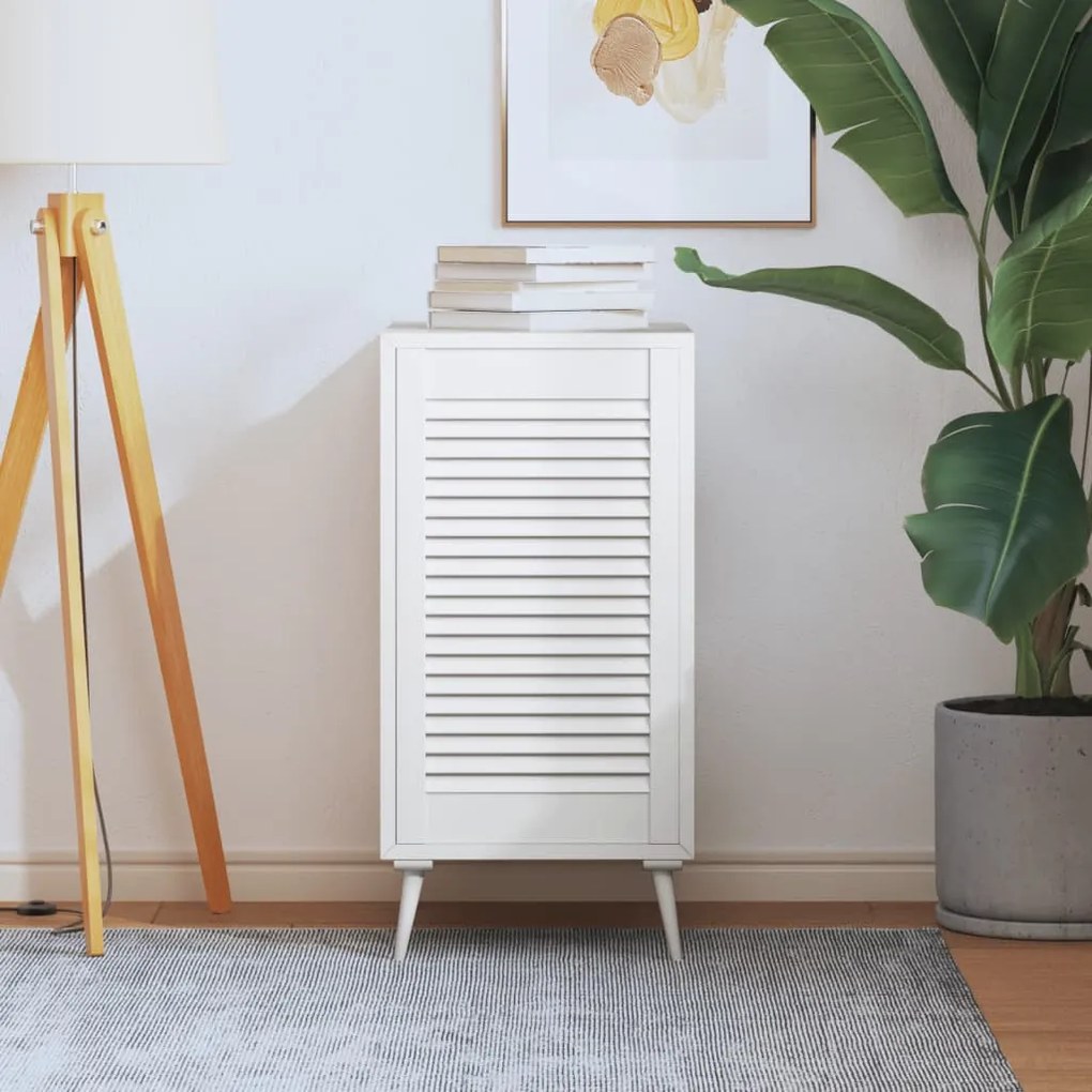 vidaXL Porta de armário com design de persiana pinho maciço branco