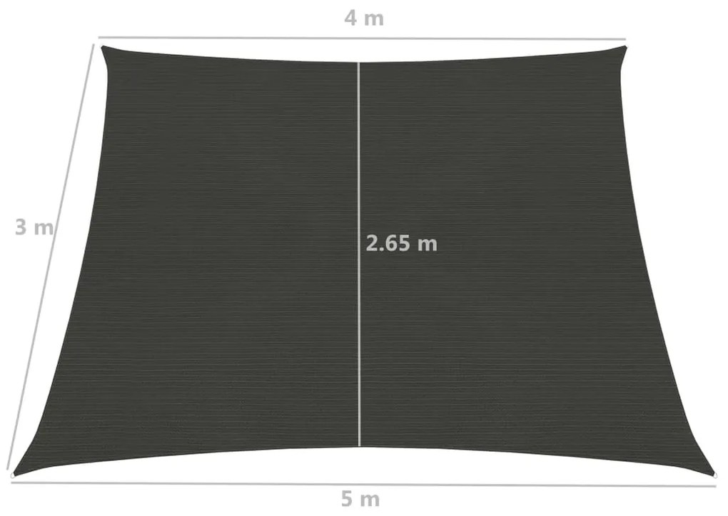 Sunshade Sail 160 g/m² Anthracite 4/5x3 m HDPE