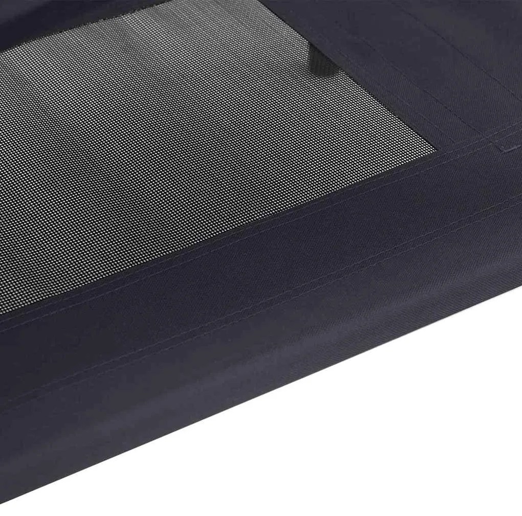 Cama Elevada para Cão com Toldo Removível Preta L Aço