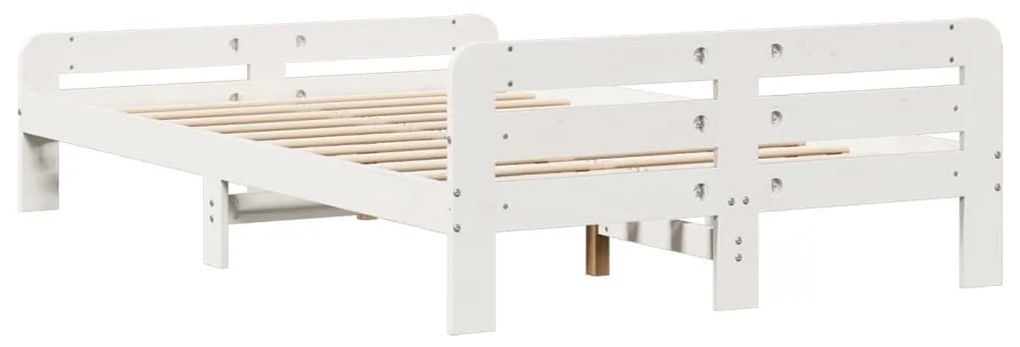 Cama sem colchão 120x190 cm madeira de pinho maciça branco