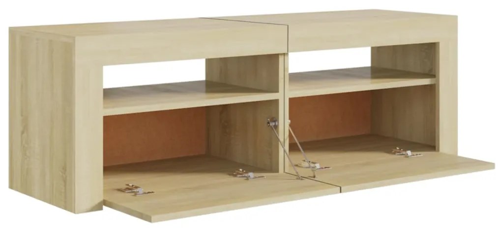 Móvel de TV com luzes LED 120x35x40 cm carvalho sonoma