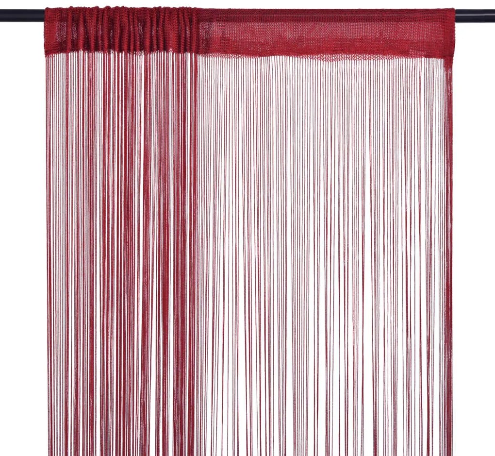 Cortinas de fios 2 pcs 140x250 cm bordô