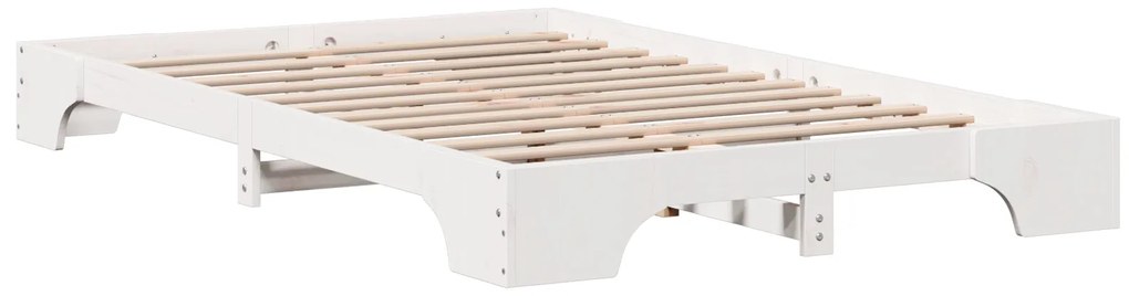 Estrutura de Cama Branca Madeira Maciça 120 x 200 cm Retangular