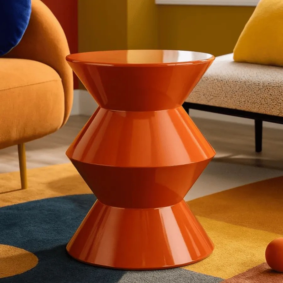 MESA DE APOIO ZAG Ø 37,5X45 CM LARANJA