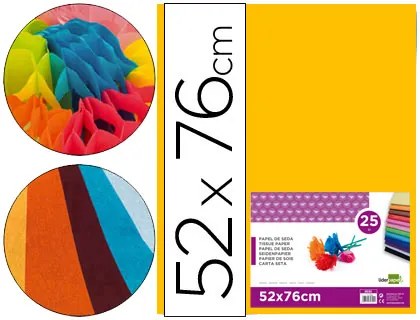 Papel Seda 52 X 76 cm 18 gr Laranja Pack 25 Folhas