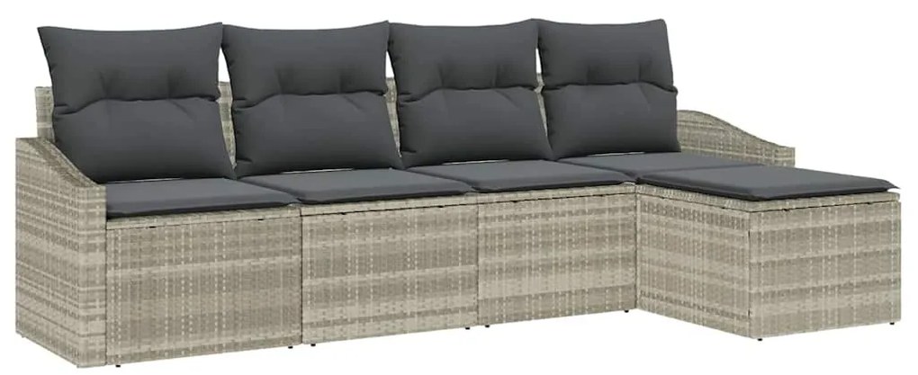 Conjunto de jantar no jardim de 5 peças com almofadas em rattan sintét