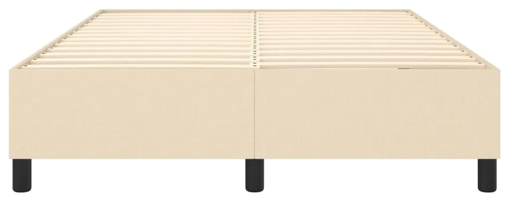 Estrutura de cama sem colchão 140x190 cm tecido cor creme