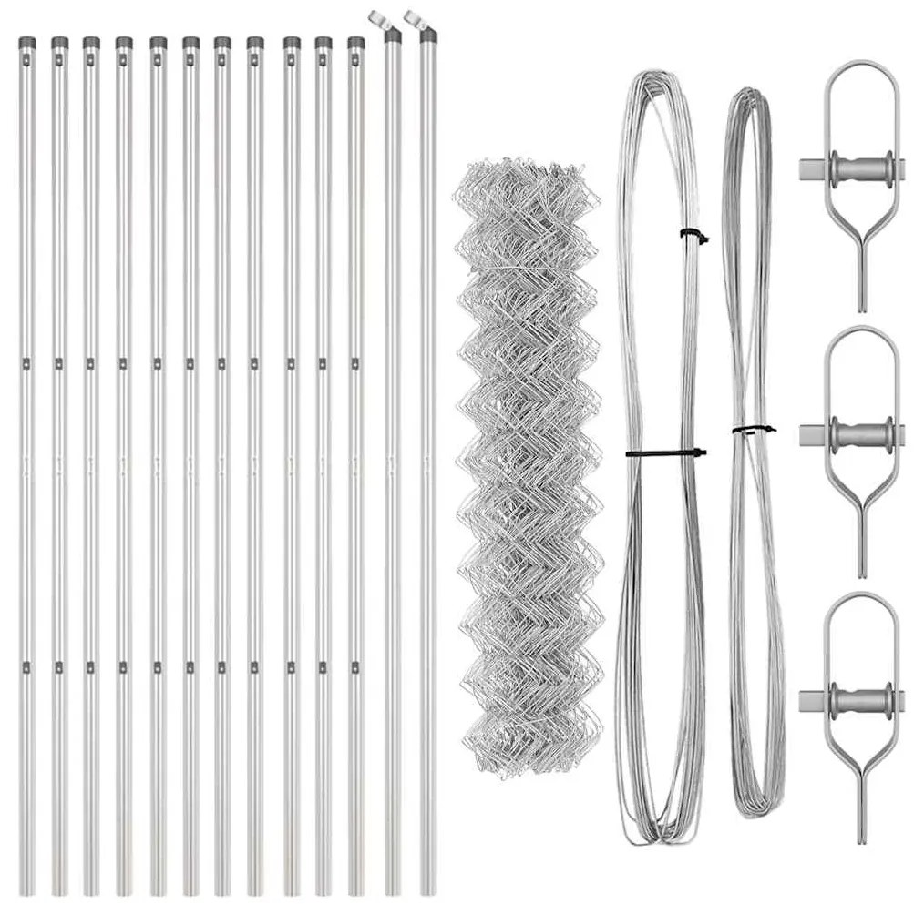 Conjunto de Postes de Cerca Prateado 1.2 x 25 m Aço galvanizado