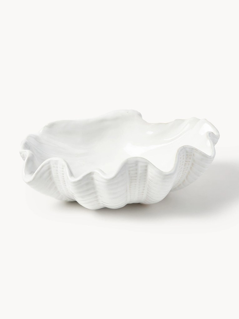 Taça decorativa vidrada com forma de concha Mar, L 31 cm