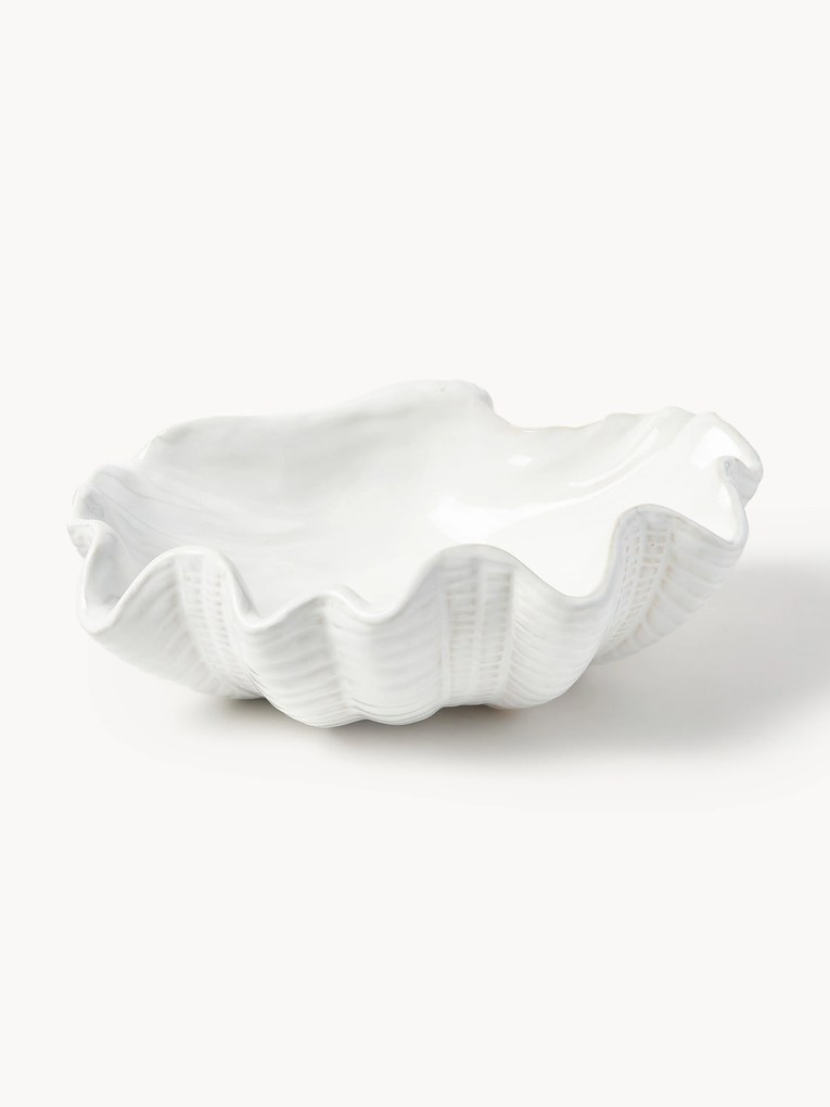 Taça decorativa vidrada em forma de concha Mar, L 31 cm