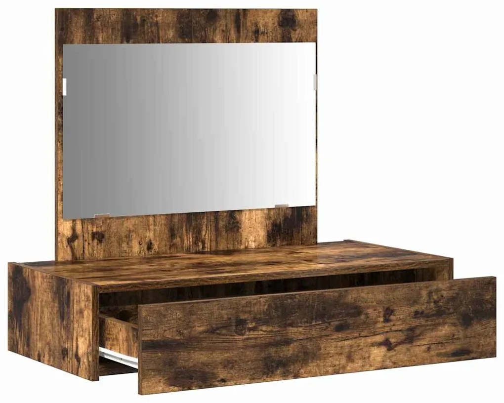 mesa de maquilhagem suspensa Carvalho Fumado 83x40x70 cm