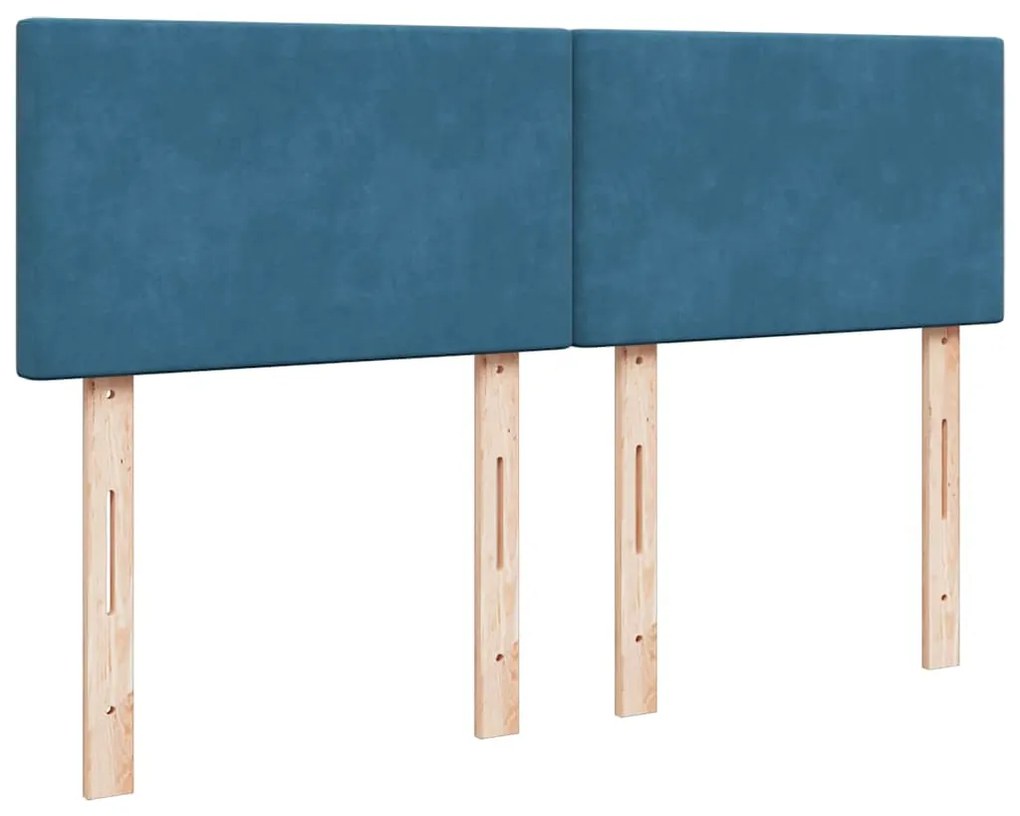 Cama com molas/colchão 140x200 cm veludo azul