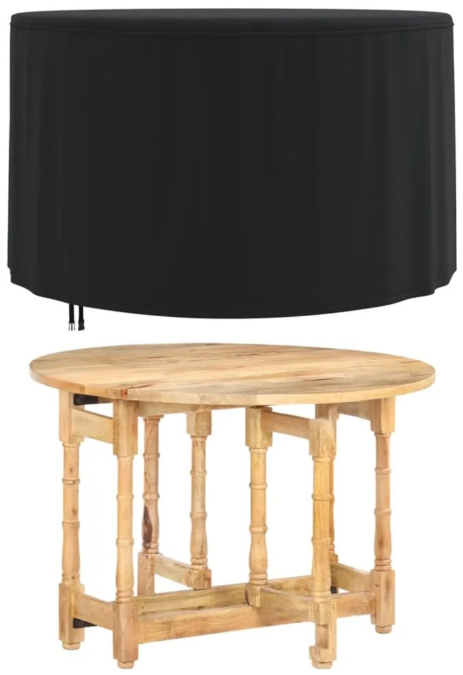 Capa para mobiliário de jardim Ø 128x71 cm 420D oxford preto