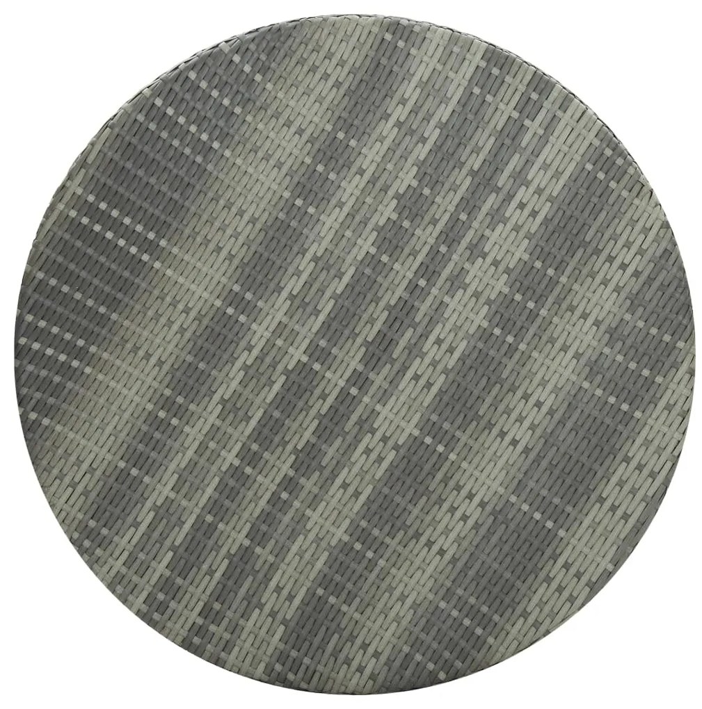 Mesa de jardim 75,5x106 cm vime PE cinzento