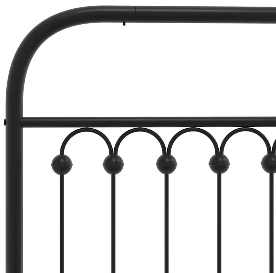 Estrutura de cama com cabeceira e pés 107x203 cm metal preto