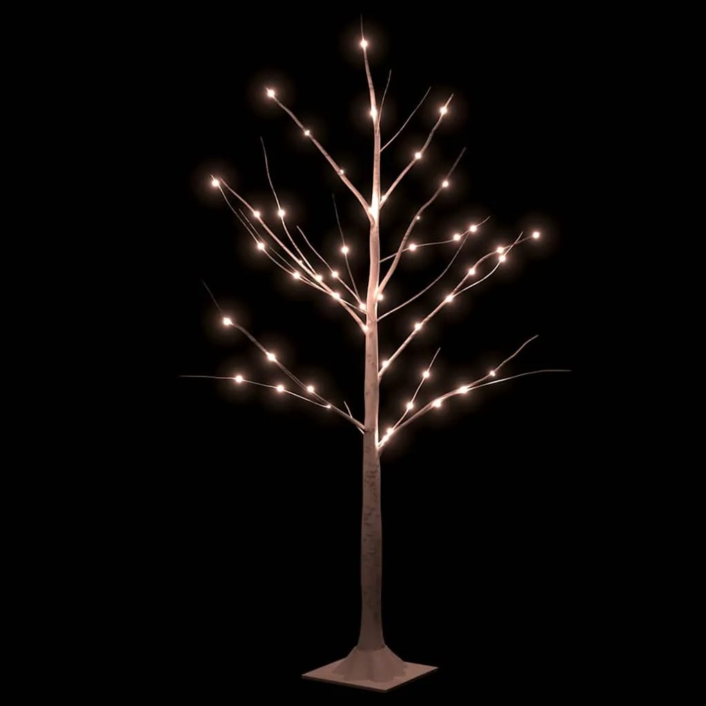Árvore c/ 48 luzes LED 120 cm bétula branco quente
