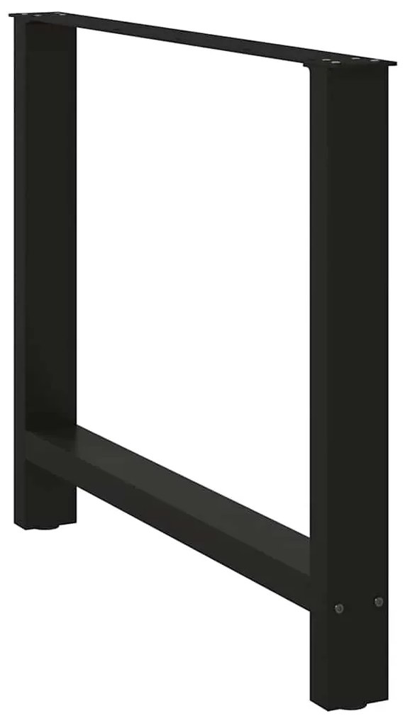 Pés para mesa de jantar pretos 2 peças 90x(72-73) cm aço