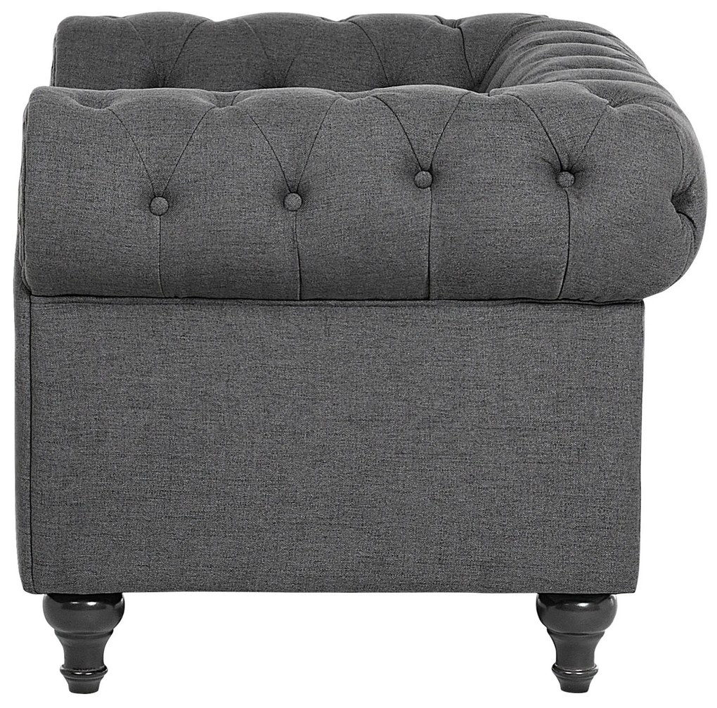 Poltrona em tecido cinzento CHESTERFIELD Beliani