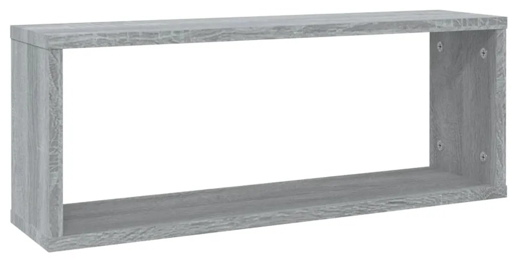 Prateleiras parede 2 pcs madeira processada 60x15x23 cm cinza