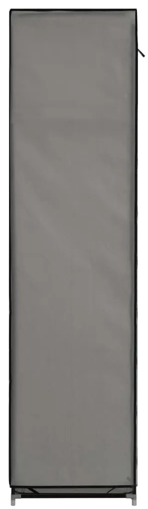 Roupeiro c/ compartimentos e varões 150x45x175 cm tecido cinza