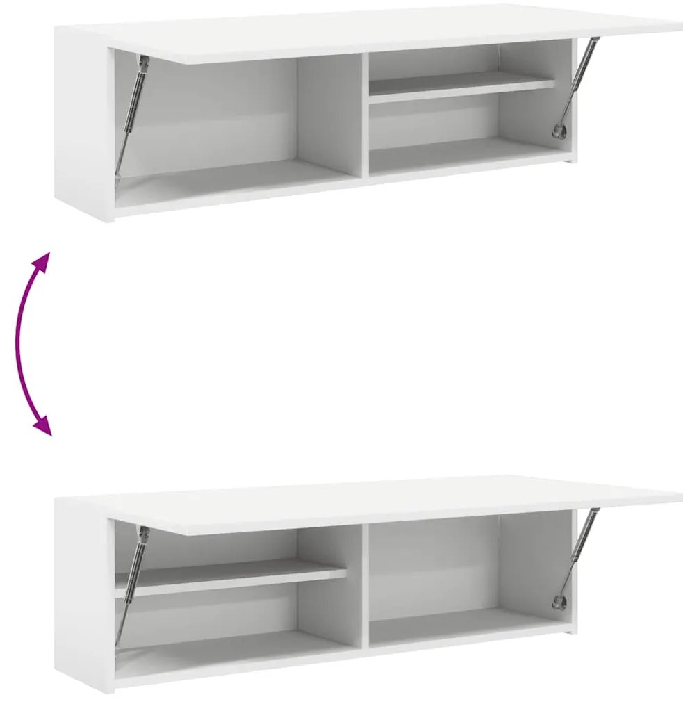 Armário parede p/ casa banho 100x25x30 cm deriv. madeira branco