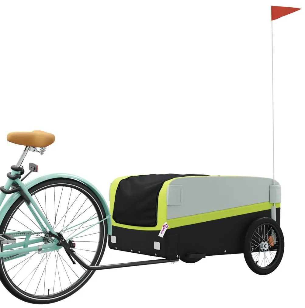 Reboque para bicicleta 45 kg ferro preto e verde