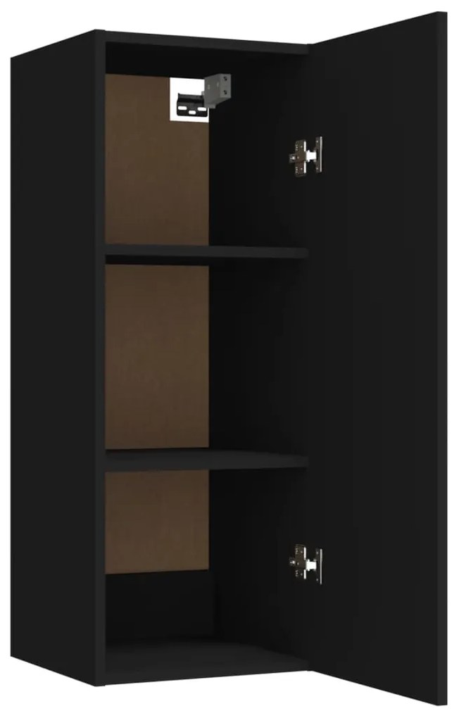 Armário parede suspenso 34,5x34x90cm derivados de madeira preto