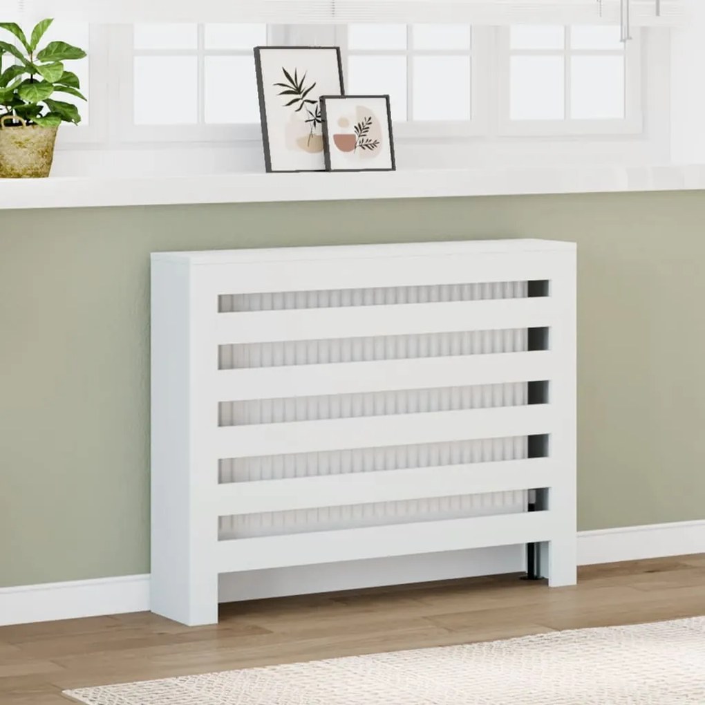 Cobertura de radiador 104x20x82 cm derivados de madeira branco
