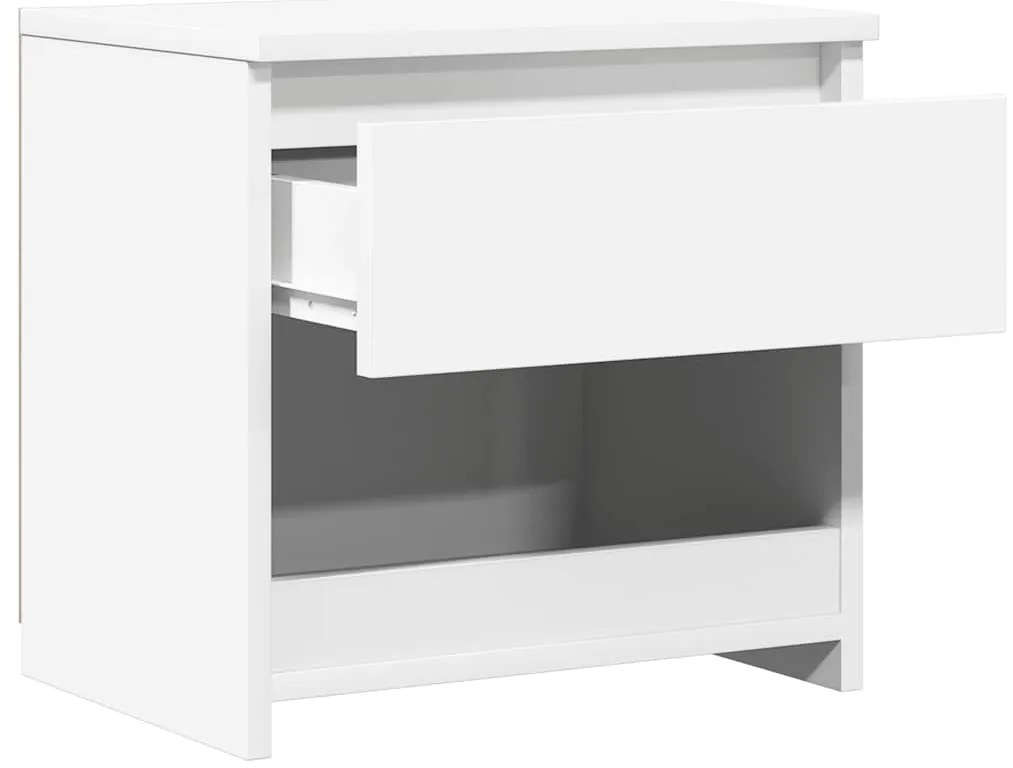 Mesa de cabeceira 40x30x39 cm contraplacado branco brilhante