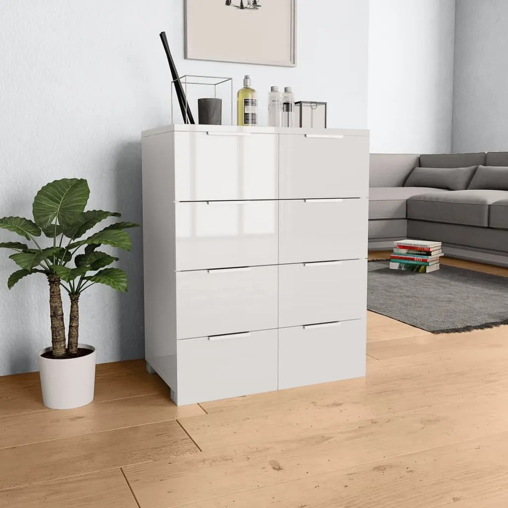 283712 vidaXL Aparador em contraplacado 60x35x80 cm branco brilhante